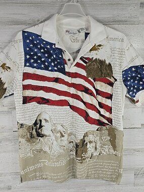 American Summer Clothing Co. Men's Declaration of Independence Polo Shirt MEDIUM